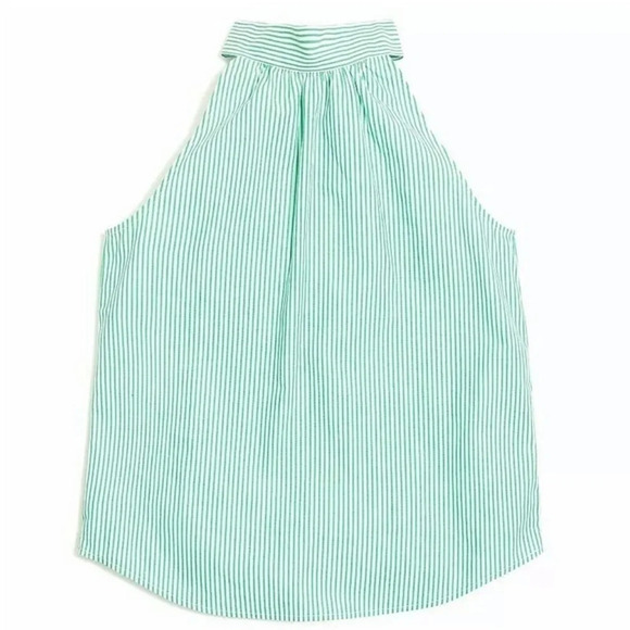 New J x J.Crew Printed Tie-Neck Poplin Top cotton Stripe ivory Kelly blouse bow - Picture 3 of 10